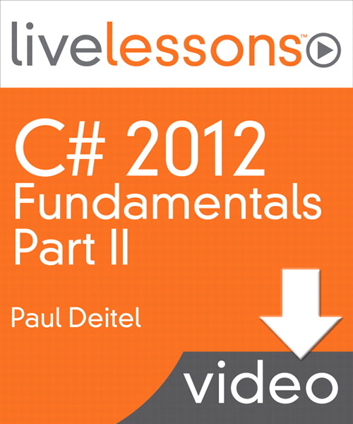 C# 2012 Fundamentals LiveLessons Parts I, II, III, and IV (Video Training): Part II, Lesson 9: Introduction to LINQ and the List Collection, Downloadable Version