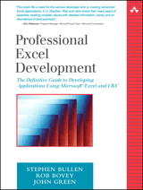 Professional Excel Development: The Definitive Guide to Developing Applications Using Microsoft® Excel and VBA®
