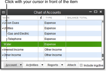 Quickbooks Chart Of Accounts Sub Accounts