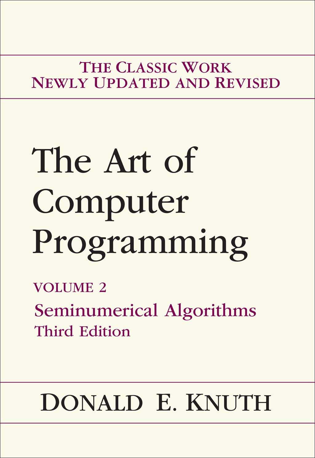 Art of Computer Programming, Volume 2: Seminumerical Algorithms, 3rd Edition