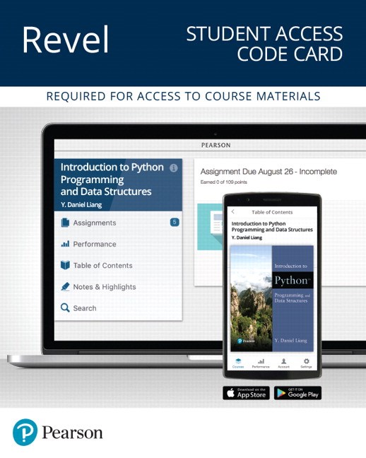 Revel Access Code for Introduction to Python Programming and Data Structures