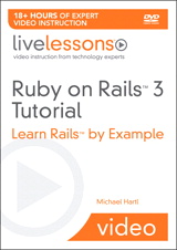 Ruby on Rails 3 Live Lessons (Video Training): Learn Rails by Example