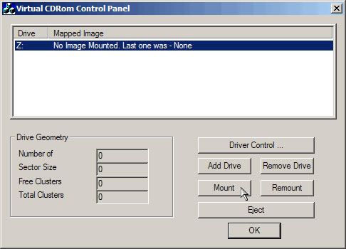panel sterowania wirtualnego cd rom v2.0.1.1