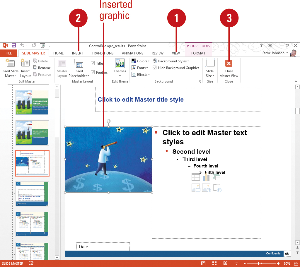 Controlling A Slide Background With Masters Designing A Look For Your Powerpoint 2013 Presentation Informit