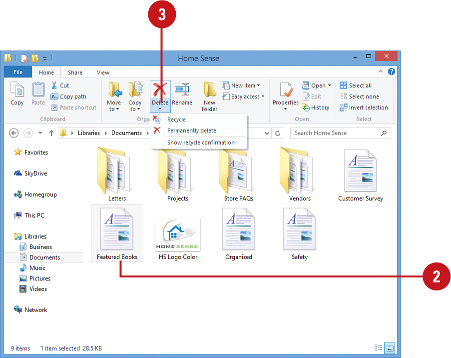 Deleting and Restoring Files and Folders | Managing Files and Folders in  Windows 8.1 | InformIT