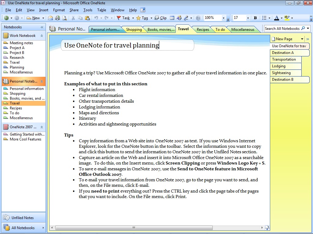 OneNote 2007 | Microsoft Office Reference Guide | InformIT